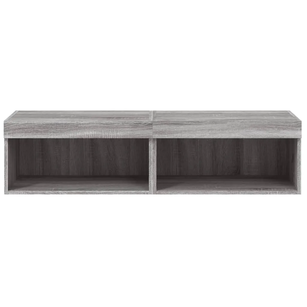 Set 2 Porta TV Sospesi Grigio Sonoma con LED - Look Minimalista 60cm - 8