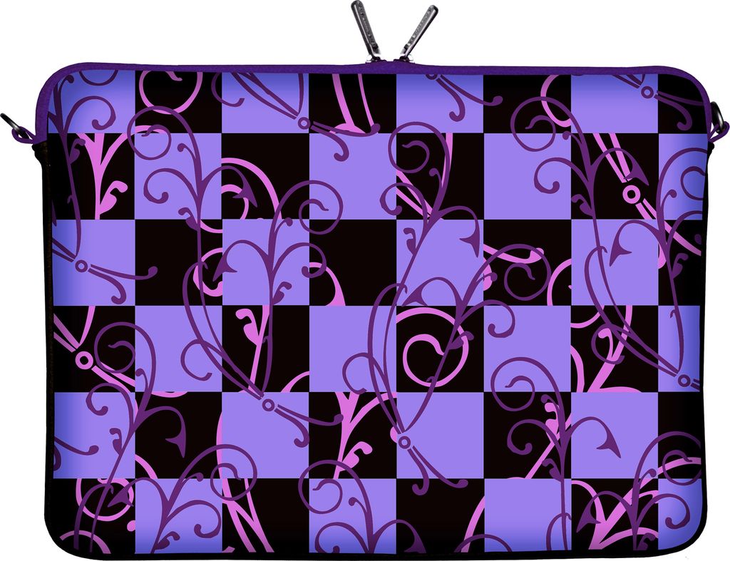 LS113-15 Purple Designer Notebooktasche 15,6 Zoll (39,1 cm) aus Neopren Notebook-Hülle Sleeve Tasche Schutzhülle Cover Case Bag lila-pink schwarz