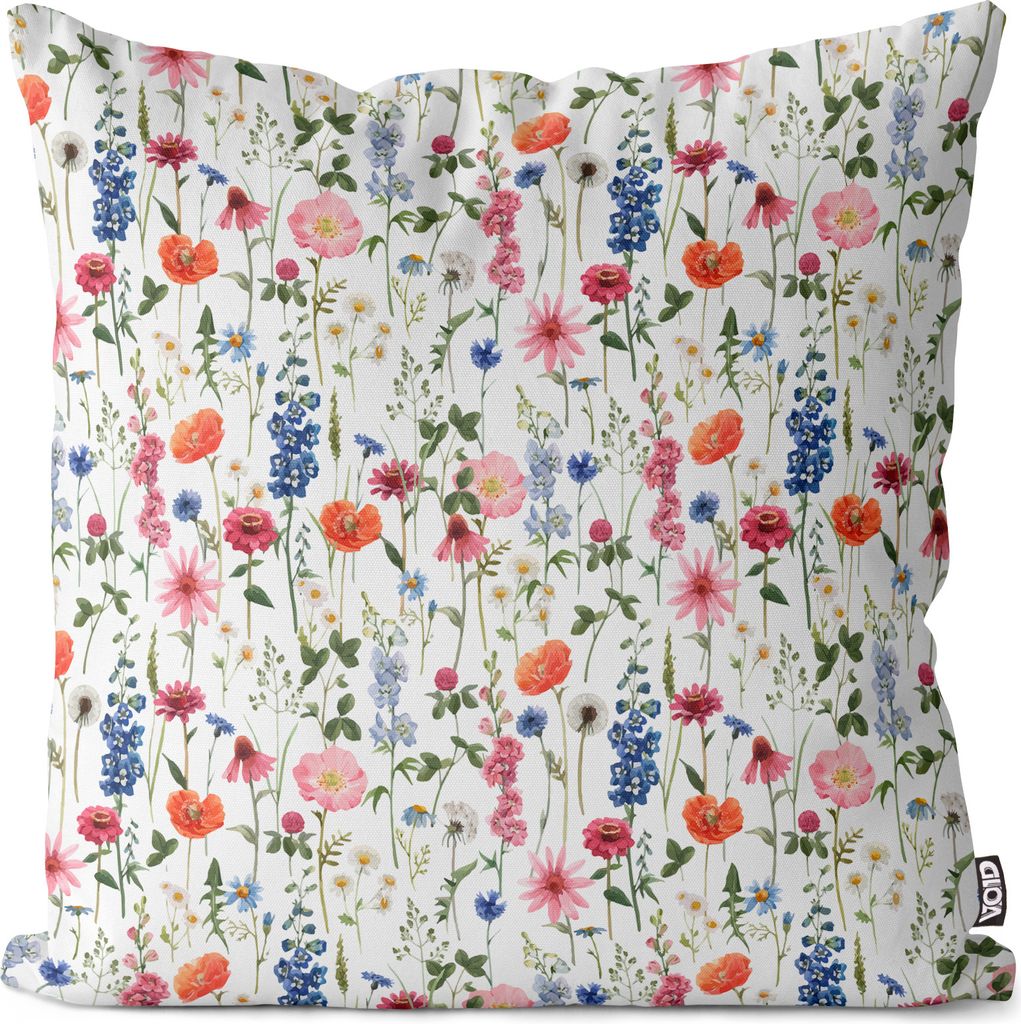 VOID Rustikales Blumen Muster Weiss Kissenbezug Kissenhülle sofa couch wohnzimmer dekoration wasserfest Outdoor Garten Kissen bezug deko