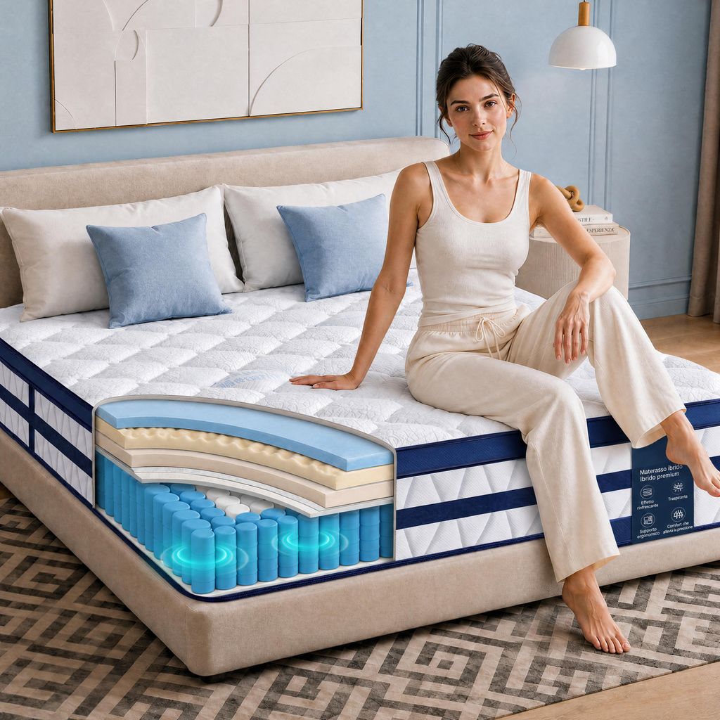 Materasso 90x200, 26 cm di altezza con topper integrato, Immagine del prodotto 