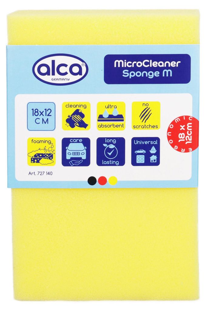 alca Schwamm Reinigungsschwamm 18x12x6cm gelb - Effektive Reinigung I Reinigungschwamm Auto + Lack + Felgen Reinigung Allzweckschwamm Autoschwamm...