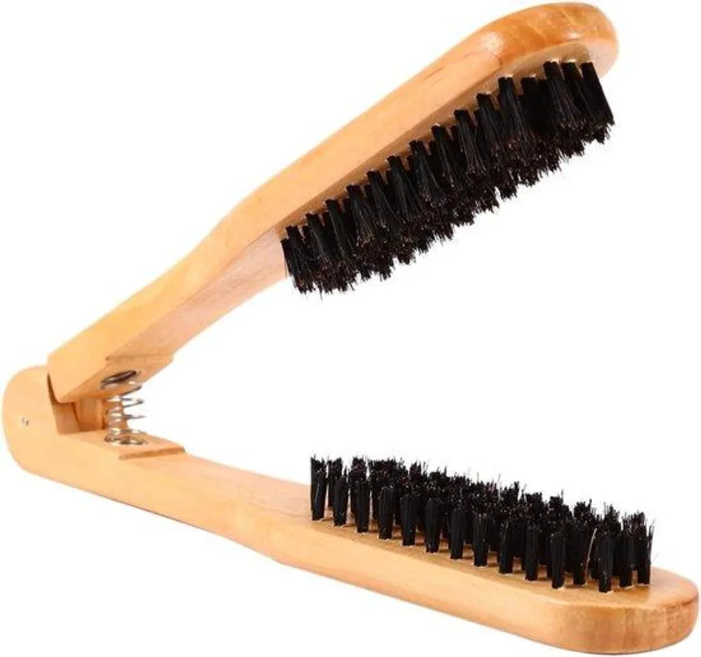 Allecto Premium Peigne de Coiffure à Double Brosse en Bois Antistatique