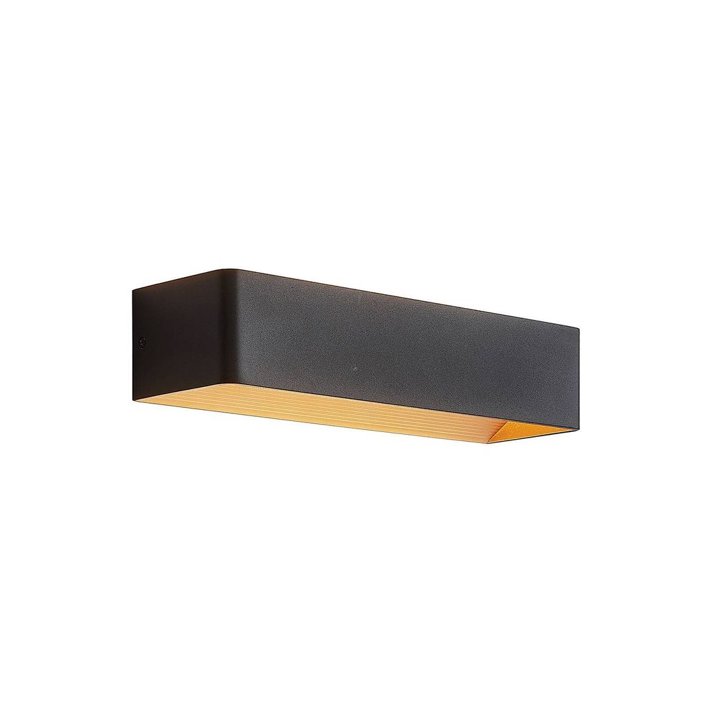 Arcchio LED-Wandlampe Karam, 37 cm, schwarz, Metall, up/down