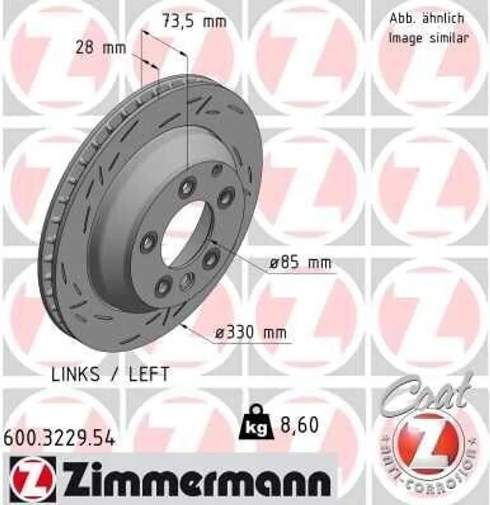 Éliminez les vibrations au freinage : Disque Zimmermann 600.3229.54 Q7