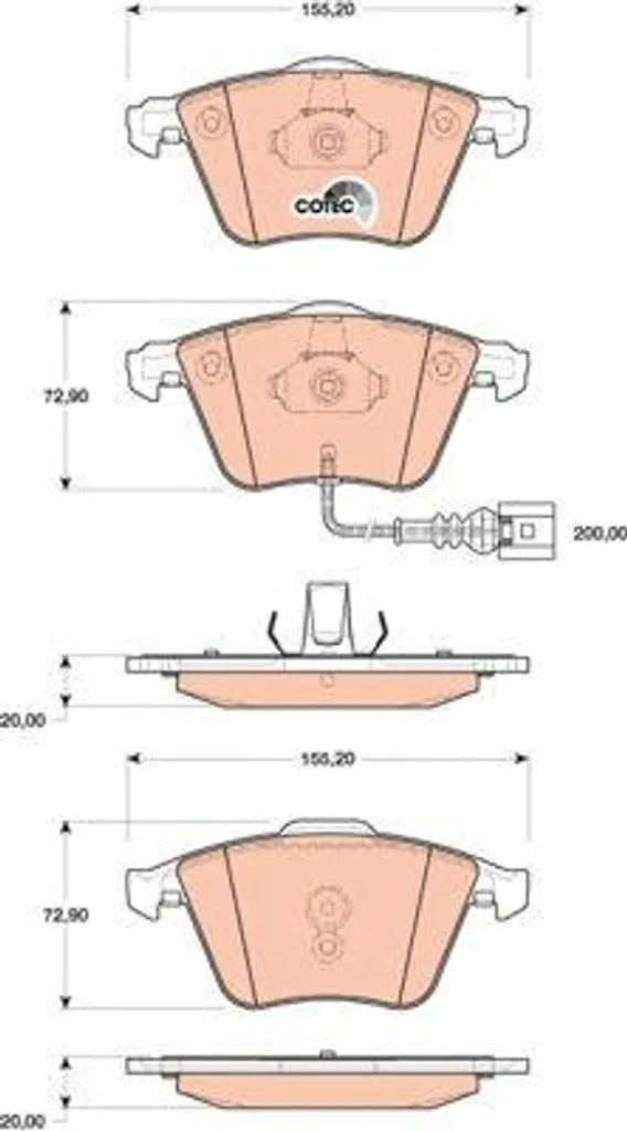 Jeu de plaquettes de frein à disque pour Audi TT et Seat Leon - TRW