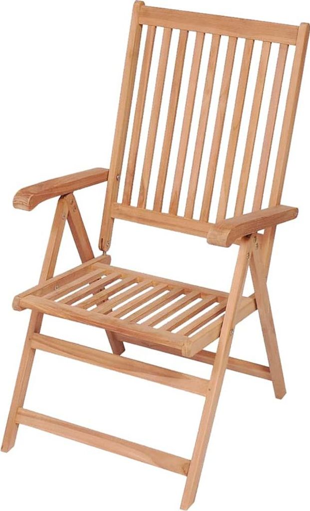 A wooden garden chair is shown against a white background.