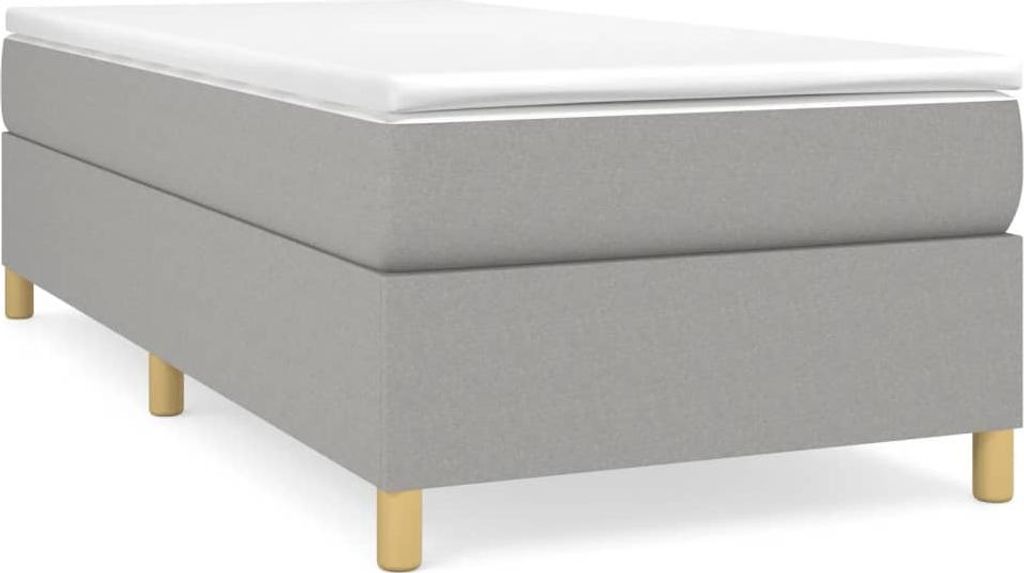 vidaXL Box spring bed frame light grey 90x190 cm fabric Obrázok produktu 