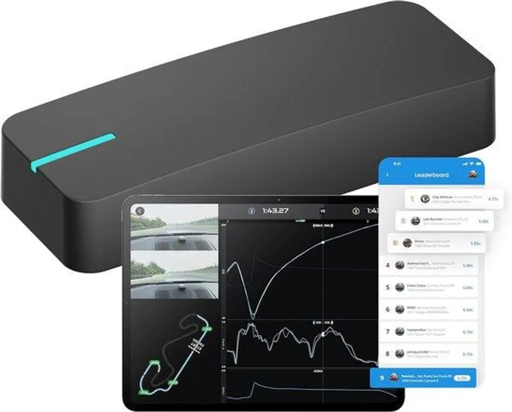 Chronomètre GPS Vidéo Overlay noir et module UBLOX pour analyse de circuit