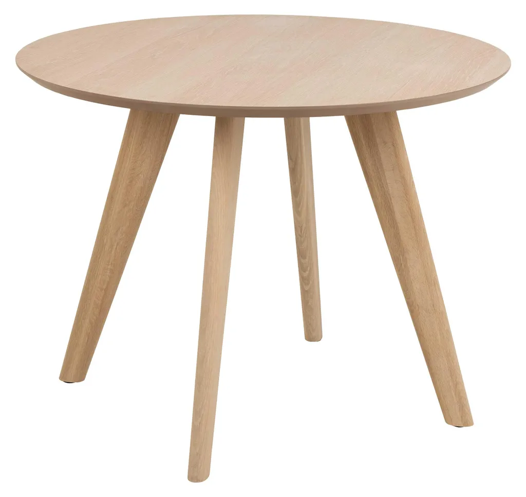 Table de salle à manger ronde Townsville Ø100cm en plaqué chêne clair