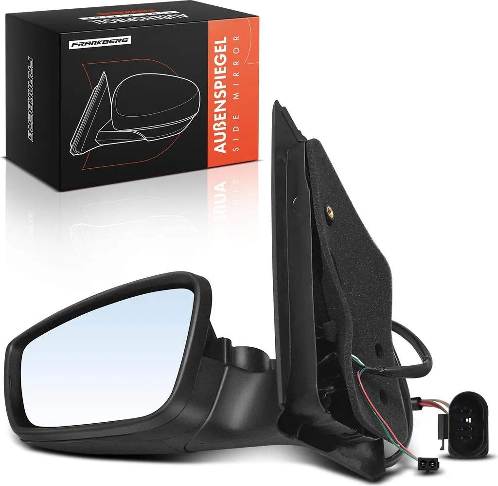 Rétroviseur Gauche robuste pour Seat Mii et VW UP! 2011-2023 Noir Mat