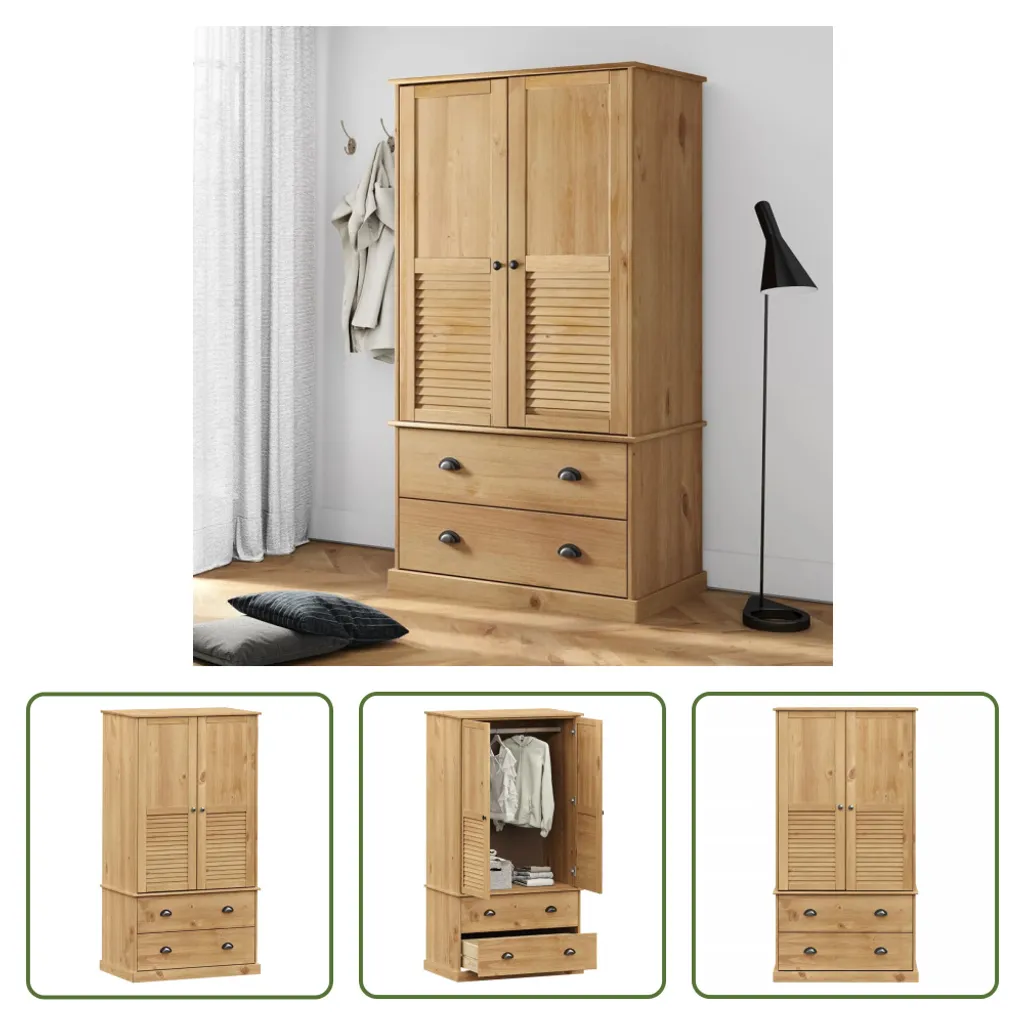 Armoire de rangement VIGO 90x55x176 cm en bois de pin haute qualité