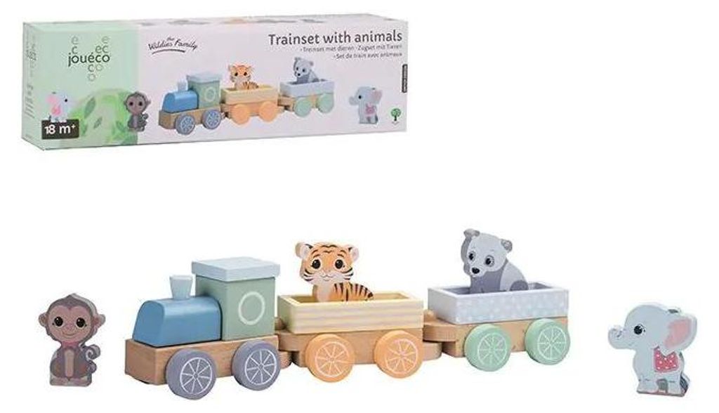 Joueco Wildies Family Trenino in legno Set Animali Immagine del prodotto 