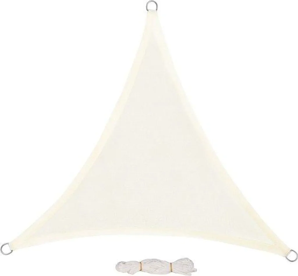 Parasol triangulaire pour terrasse et jardin, voile d'ombrage crème 3m