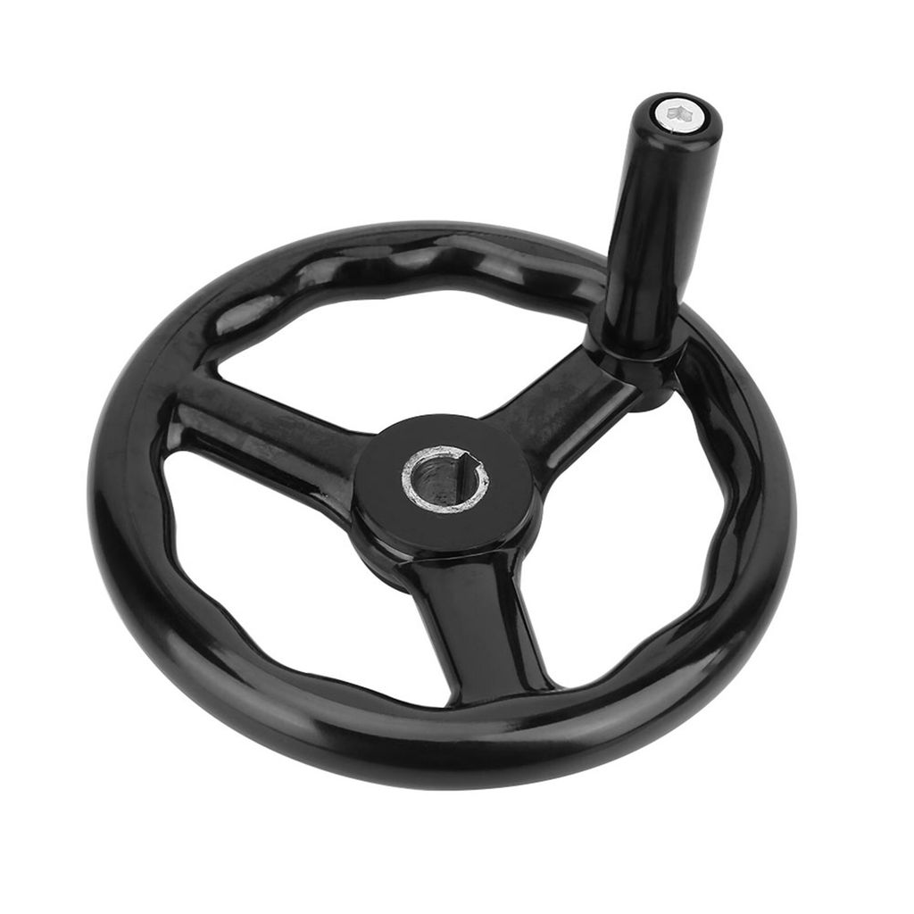 200*18mm Schwarzes Anti-Rutsch Bakelit Handrad mit Griff für Maschinenwerkzeuge