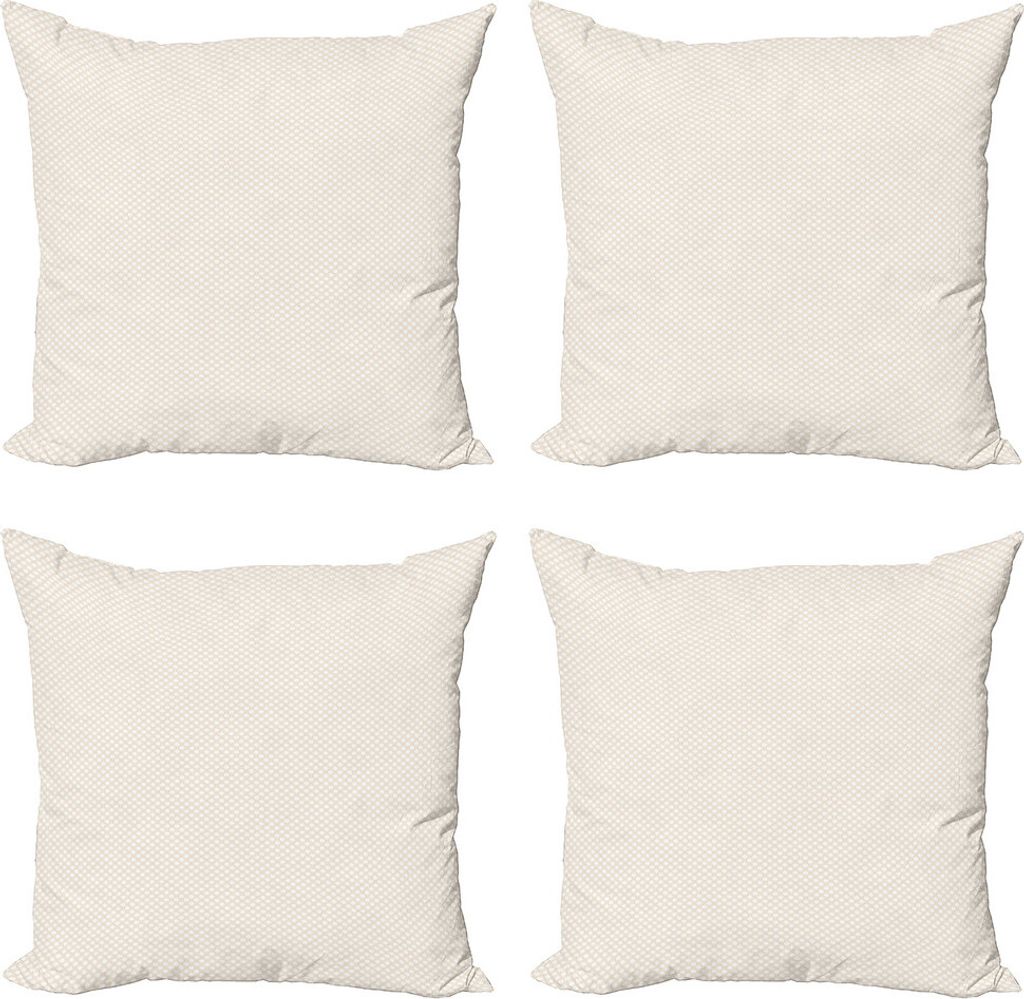 ABAKUHAUS Jahrgang Kissenbezug Set (4 Stück), Tupfen Repetitive Motiv, Moderner Doppelseitiger Digitaldruck, 45 cm x 45 cm, Champagne Weiß