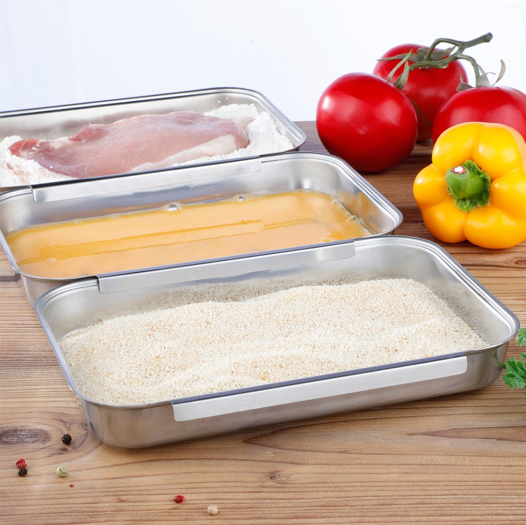 Panier Set 3-tlg. aus Edelstahl - 3 Wannen mit Haltefalz Produktbild 1