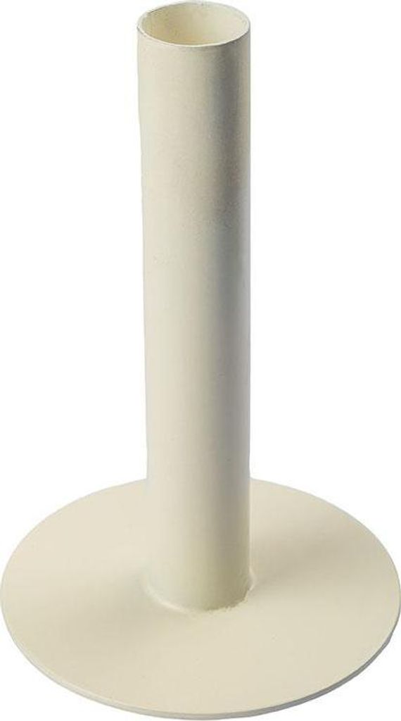 INNA-GLAS Kerzenhalter Hilarius für Stabkerzen bis 2,5cm, Elfenbein, 12cm, Ø10cm - Metall Kerzenständer