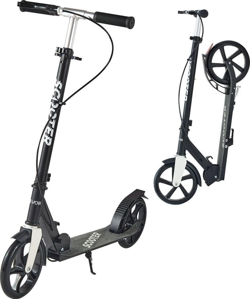 Kick Scooter for Kids Ages 8+, Teens & Adults, 2-Wheel Toddler Scooter with Adjustable Height Handlebar, Wide Anti-Slip Deck, Foldable Lightweight ...