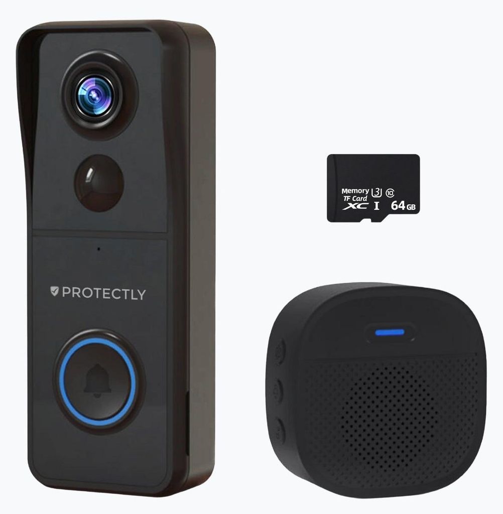 Protectly® Slimme Draadloze Video Deurbel Met Camera - Productafbeelding 