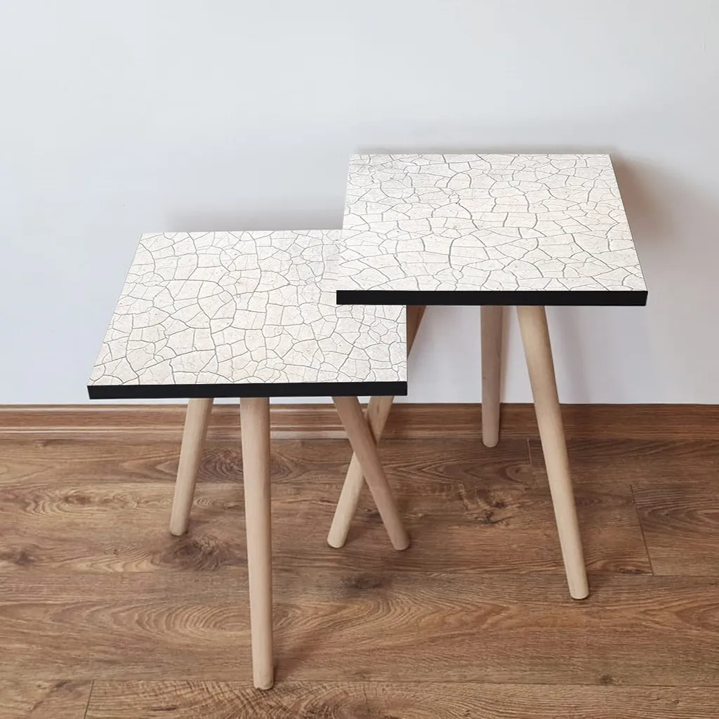 Optimisez votre Petit Espace : Lot de 2 Tables d'appoint Blanches