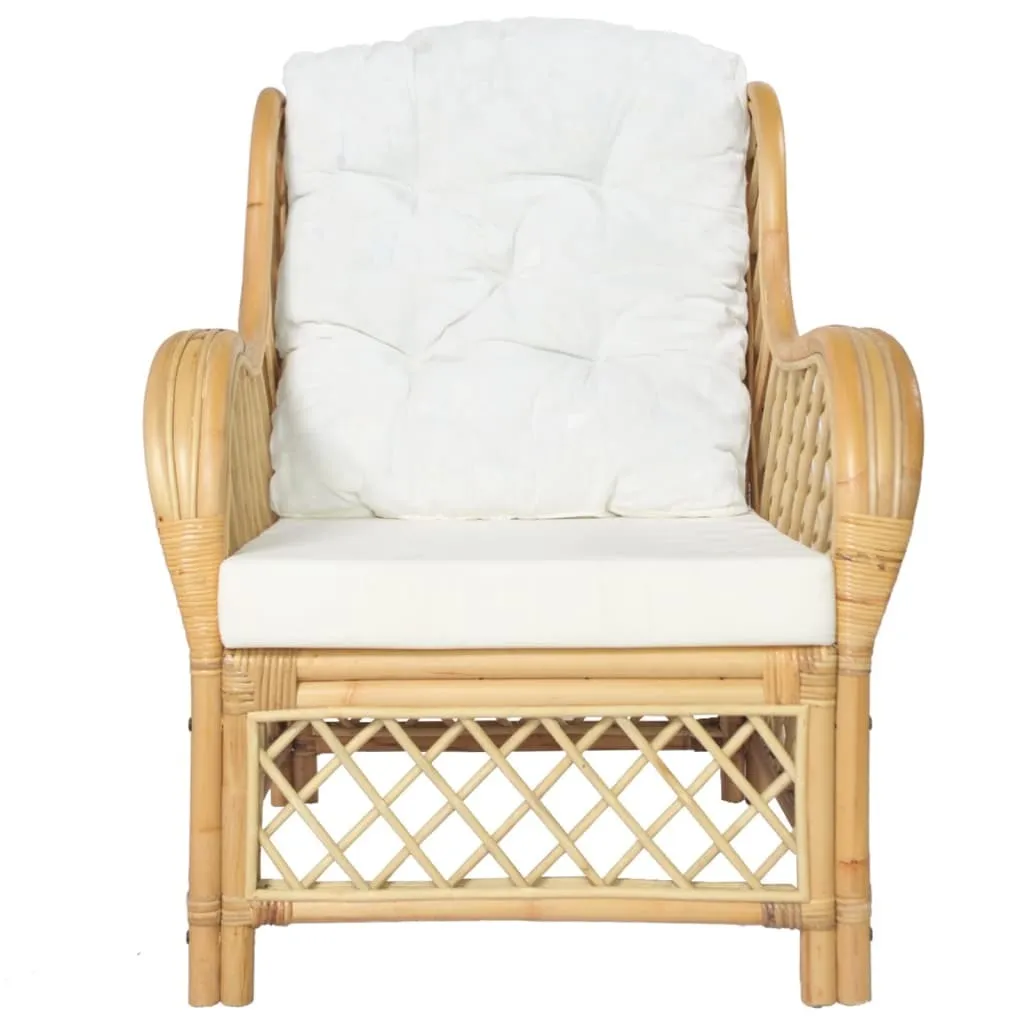 Fauteuil rotin stable et coussin lin lavable - Confort durable garanti