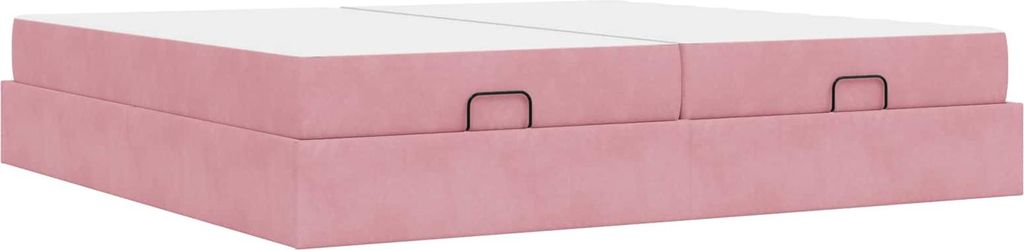 vidaXL Bettgestell mit Matratze mit Matratze 2 pcs Rosa Samt