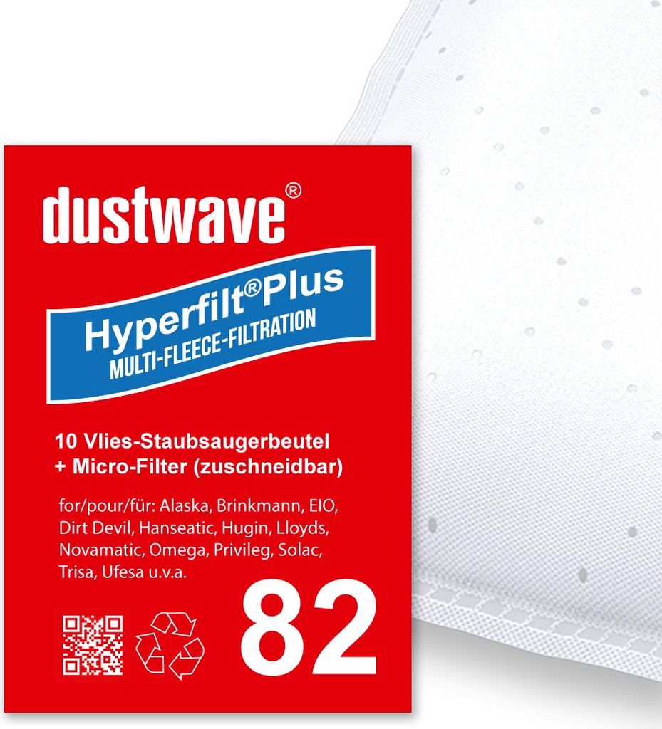 10 Staubsaugerbeutel + Filter passend für Adix EI 110 |optimale Filterleistung | von dustwave - Markenstaubbeutel Germany - ersetzt Swirl EIO80 ...