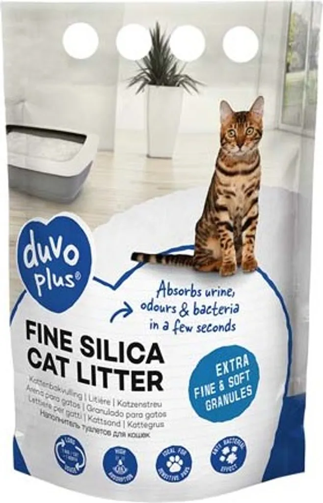 DUVO+ Lettiera per gatti Premium in silicone bianco 0,5-1,5mm 5l/2kg, 65355043