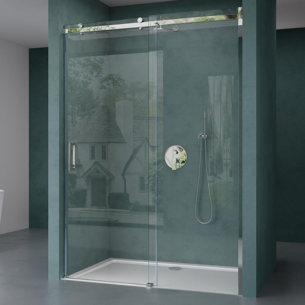 Mai & Mai Nischentür Duschtür Schiebetür 120cm Höhe:195cm Duschabtrennung 8mm Sicherheitsglas mit Nanobeschichtung Ter04