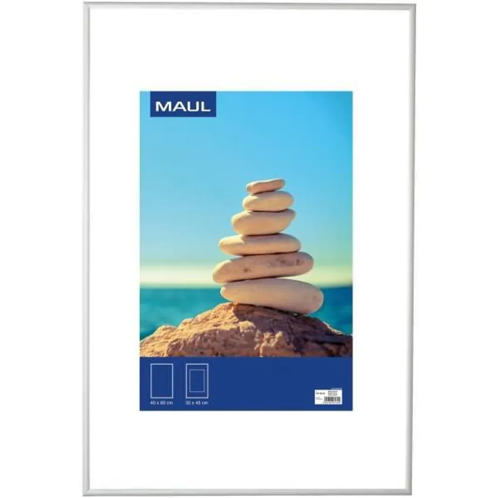 Cadre photo aluminium 40x60 cm argent anti-poussière pour décor mural