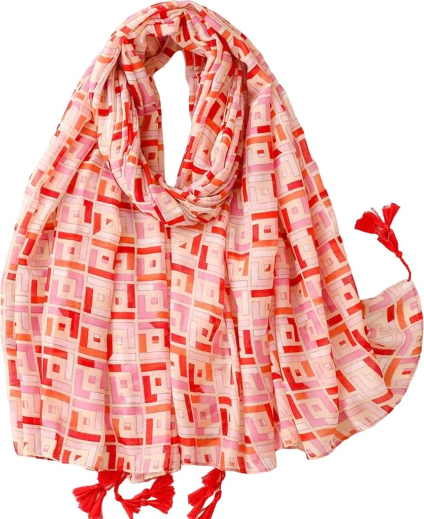 Halstuch Polina - Verspielt und Charmant in Rot/Rosa KP33907