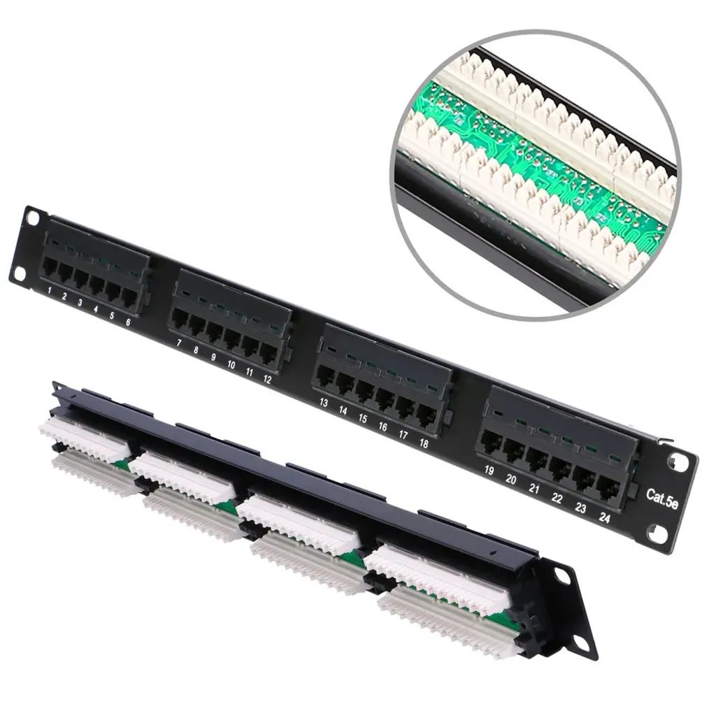 Extralink CAT5E UTP Patchpanel 24 ports pour réseau RJ45 haute densité