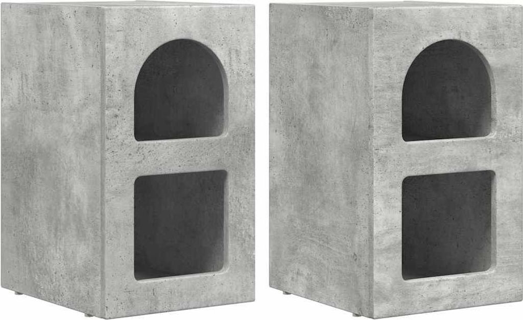 Nachttisch 2 pcs Beton Grau 29,5 x 33,5 x 50 cm Holzwerkstoff