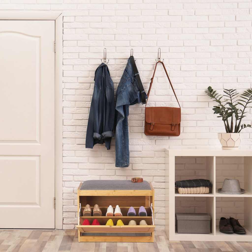 Relaxdays Schuhbank mit großer Sitzfläche, Schuhkipper für Produktbild 