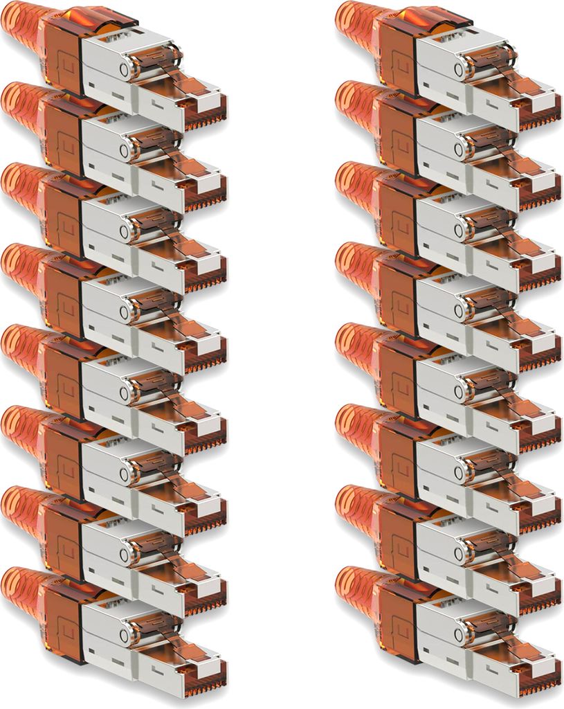 Netzwerkstecker Cat7 CAT 7 RJ45 Stecker 16x Steckverbinder werkzeuglos geschirmt