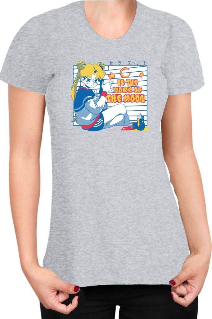 Damen T-Shirt Japan Manga Anime Comics Animation Sailor Anime Manga Moon 12, Lady 2XL / Grau