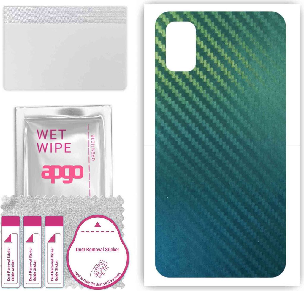 apgo Rückseite Schutzfolie, Skin, kompatibel mit Tecno Pop 5C, Hinten Displayschutzfolie aus Vinylfolie, kratzfest, einfache Montage - Kohlenstoff...