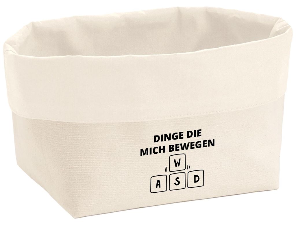 Huuraa Organizer Dinge die mich bewegen Tastatur W A S D 3 Liter Medium Canvas Baumwolle Utensilo Geschenkidee