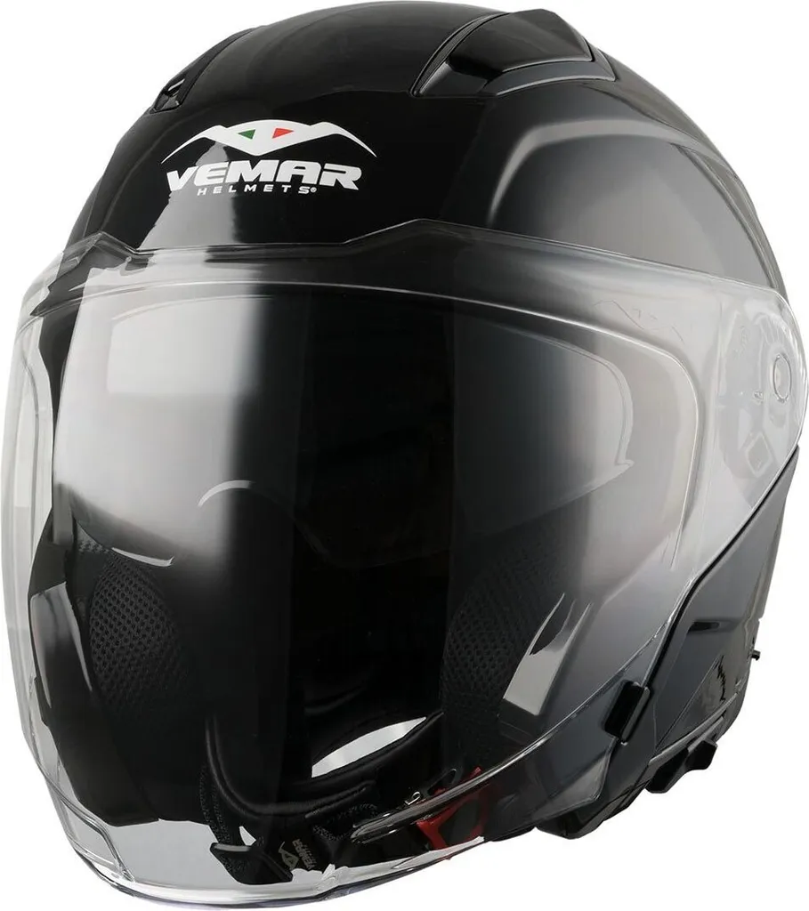 Casque Jet Vemar Feng Noir - Casque Moto Ouvert Taille M 57-58 cm