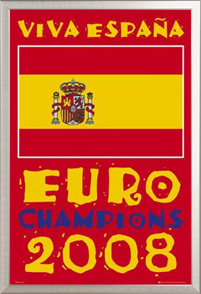 Poster Viva España avec Cadre Argent Shinsuke et Vitre Acrylique Maxi