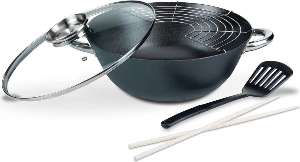 Wok multifonction 5 pièces - GSW - 860956 - Acier moulé - Image du produit 