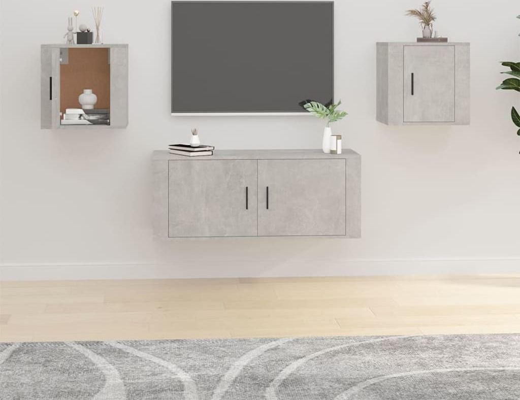 Maison Exclusive - TV-Wandschränke 2 Stk. Betongrau 40x34,5x40 cm