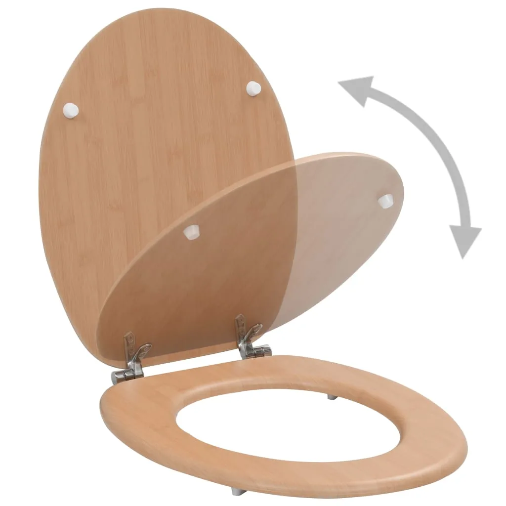 Set 2 Copriwater Effetto Bambù vidaXL - Arredo Bagno in MDF - 11