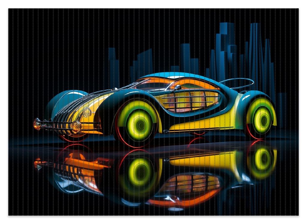 Wallario Duschmatte Antirutschmatte Badmatte Fußmatte Retrowave-Renner, Größe ca. 70 x 50 cm