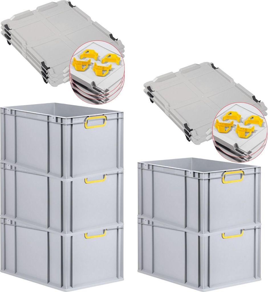 SparSet 5x Eurobox NextGen Color mit Auflagedeckel und Produktbild 