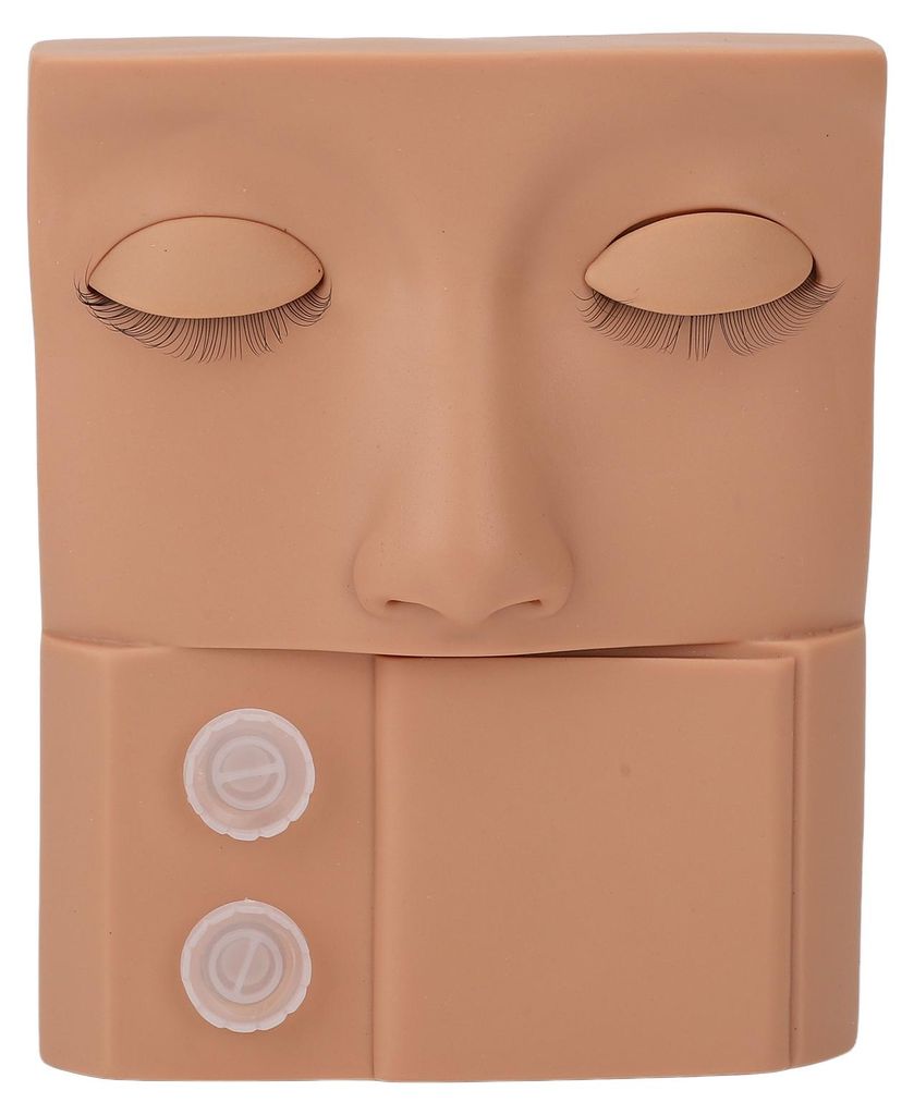 Wimpern-Mannequin-Kopf, austauschbares Augenlid, Wimpernverlängerung, zum Üben, Schminken, Training, PVC, Hautfarbe