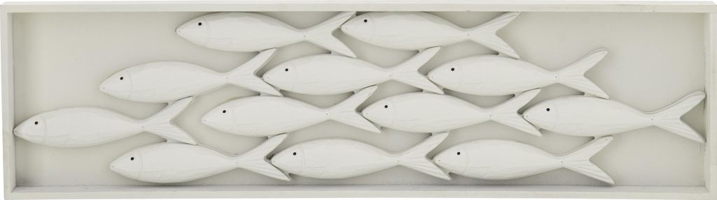 J-Line Wandobjekt Fisch Mdf Weiß