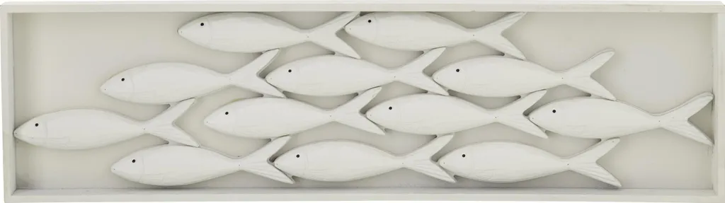 Décoration murale Poisson blanc en MDF style scandinave et moderne