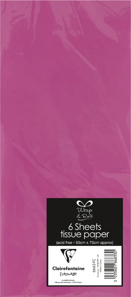 Clairefontaine 6663-FC Carta Velina Fucsia 50x70cm - Confezione Regalo Deluxe