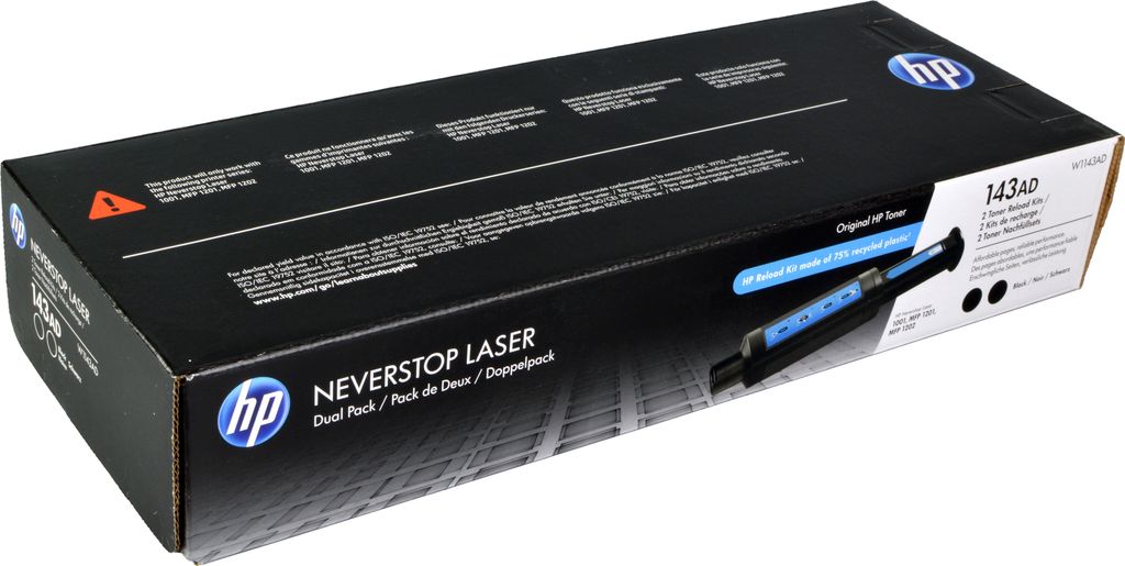 HP 143AD Doppelpack Schwarz Original Neverstop Produktbild 